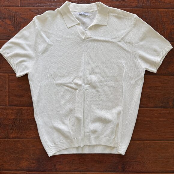 Zara Kint SS Collared Shirt - Size XL - Off White - New w/o tags - Picture 1 of 3